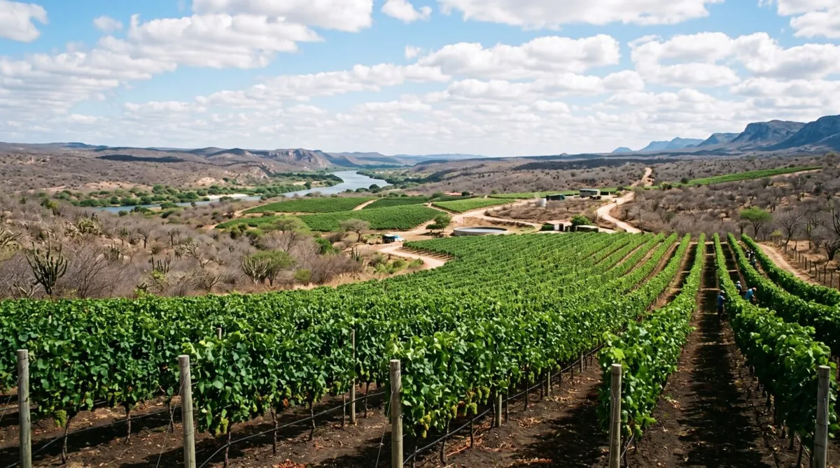 Petrolina transforma irrigação em produção de uvas e vinhos no semiárido