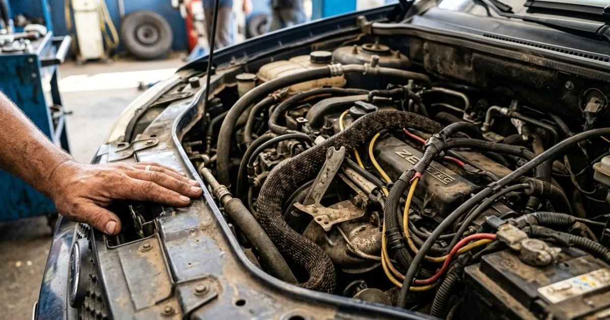 Cobra é encontrada no motor de carro após motorista ouvir ruído estranho