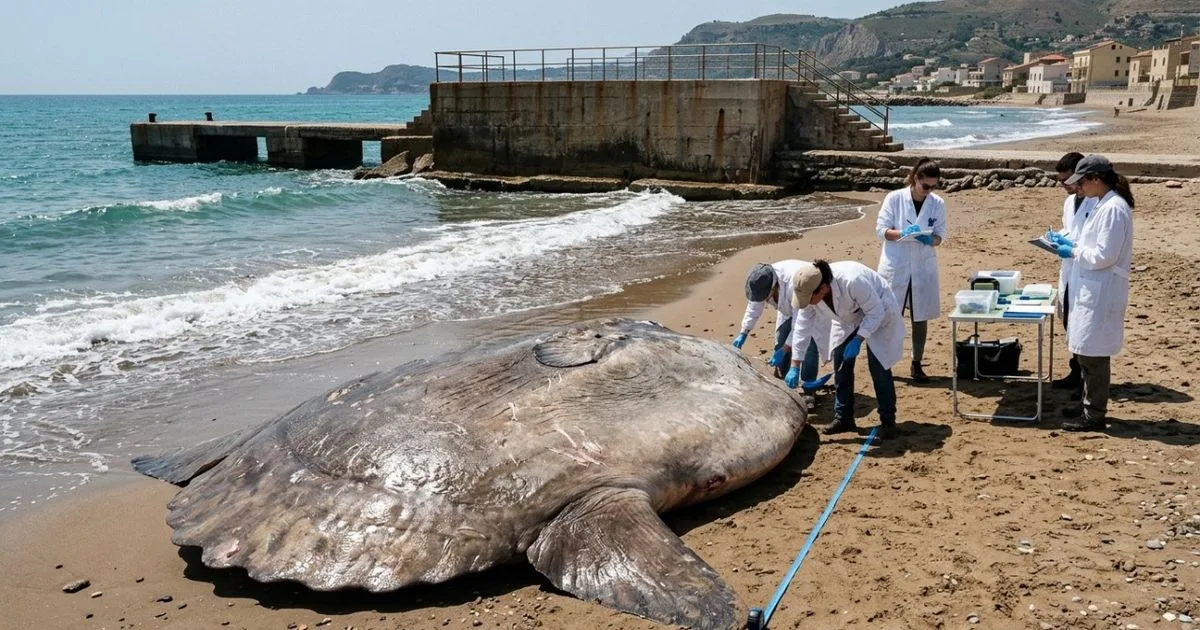 Peixe-lua de dois metros e meio é encontrado na costa italiana