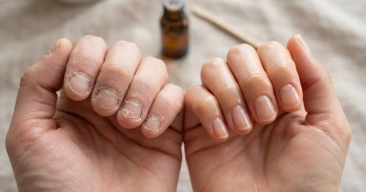 Hidratar mãos e cutículas após a lavagem ajuda a proteger unhas frágeis
