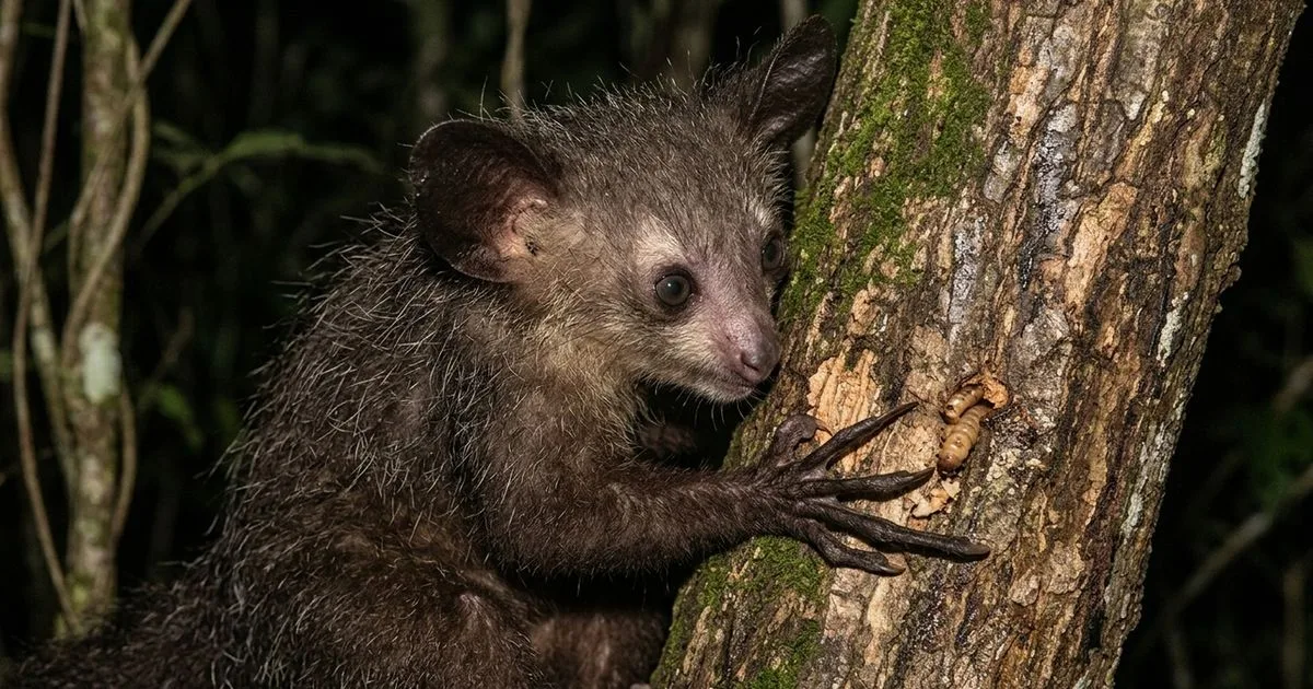 O dedo que transforma o aie-aie em um caçador de larvas
