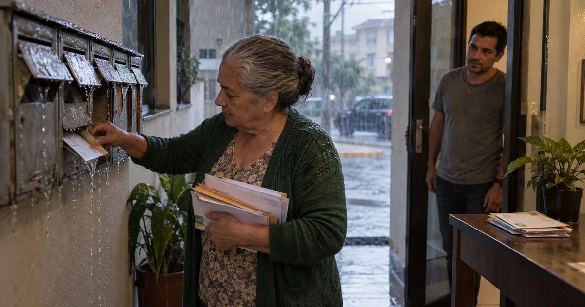 Chuva revela motivo de vizinha retirar cartas em prédio