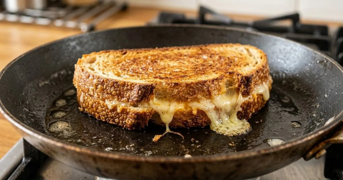 O truque para derreter o queijo sem queimar o sanduíche na frigideira
