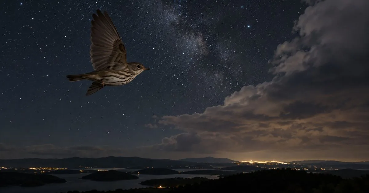 Luzes urbanas e campos magnéticos ajudam aves a ajustar a rota noturna