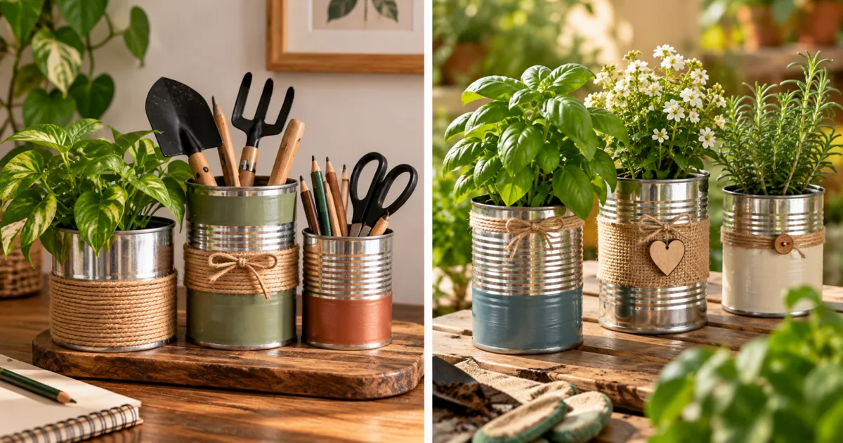 Metal aparente dá novo uso a latas vazias na decoração