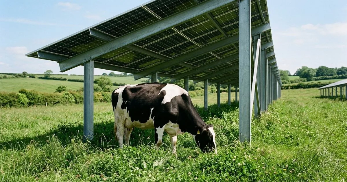 Painéis solares móveis permitem pastoreio de vacas em usina de Christiana