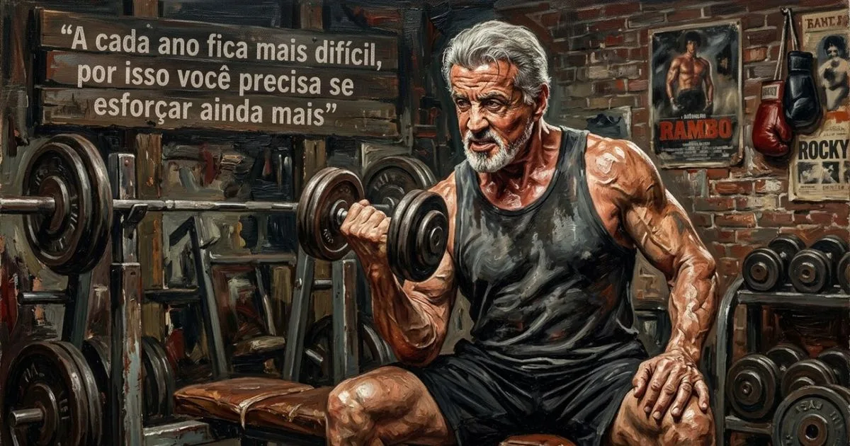 Stallone mantém rotina de treinos e adapta esforço com o avanço da idade