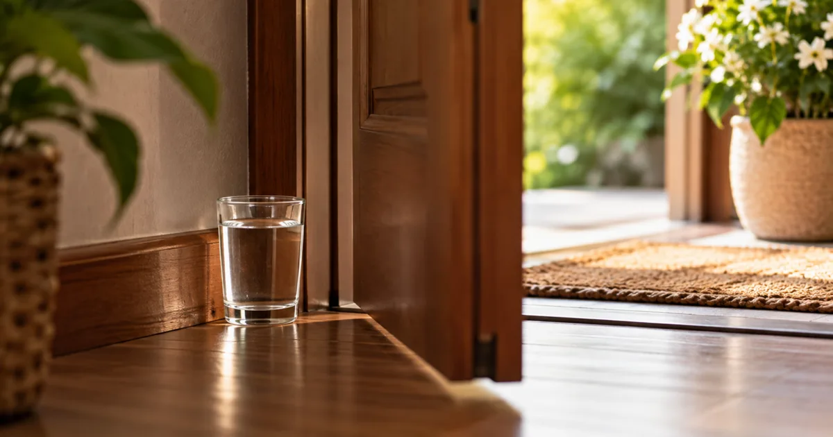 Água atrás da porta: o que o ritual simboliza e quais cuidados tomar