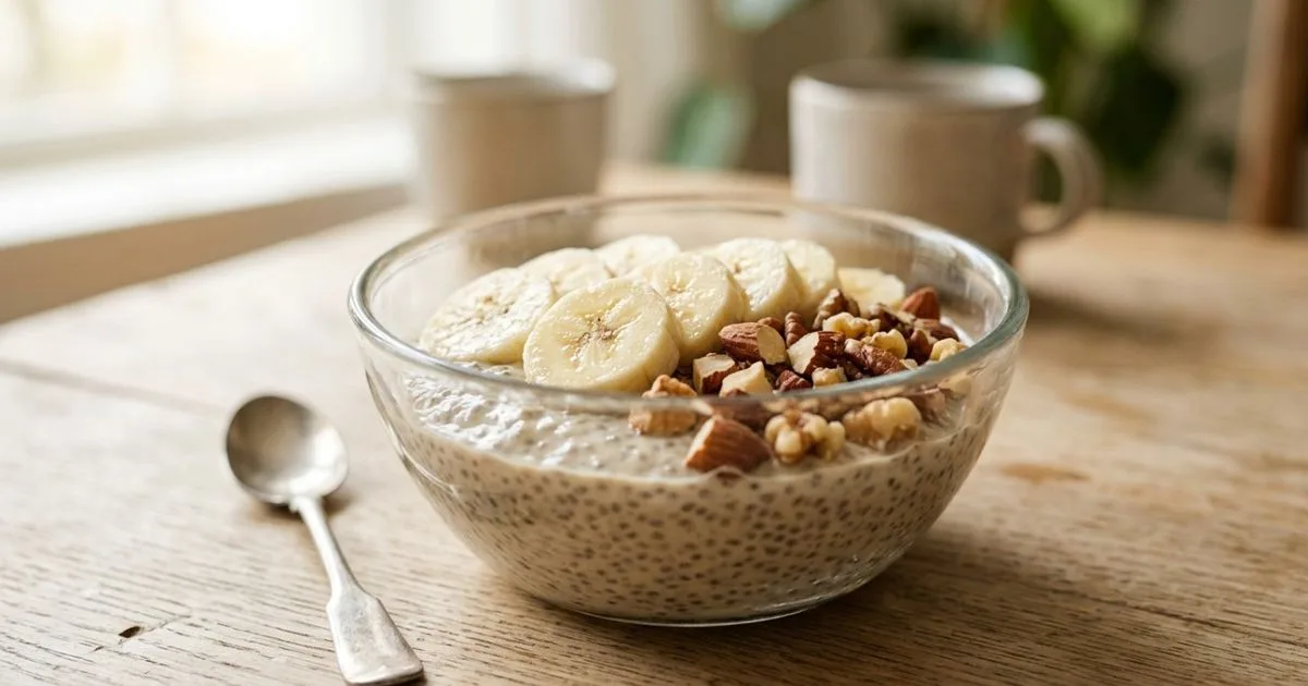 Pudim de chia com banana combina preparo rápido e fibras