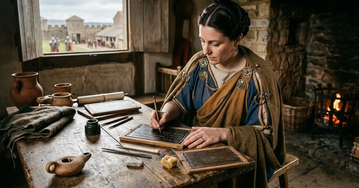 Tábua de Vindolanda preserva a despedida de uma mulher romana