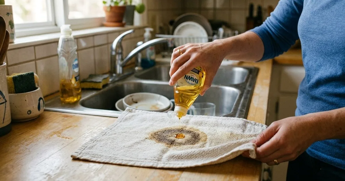 Detergente pode ajudar a tratar gordura acumulada no pano de prato