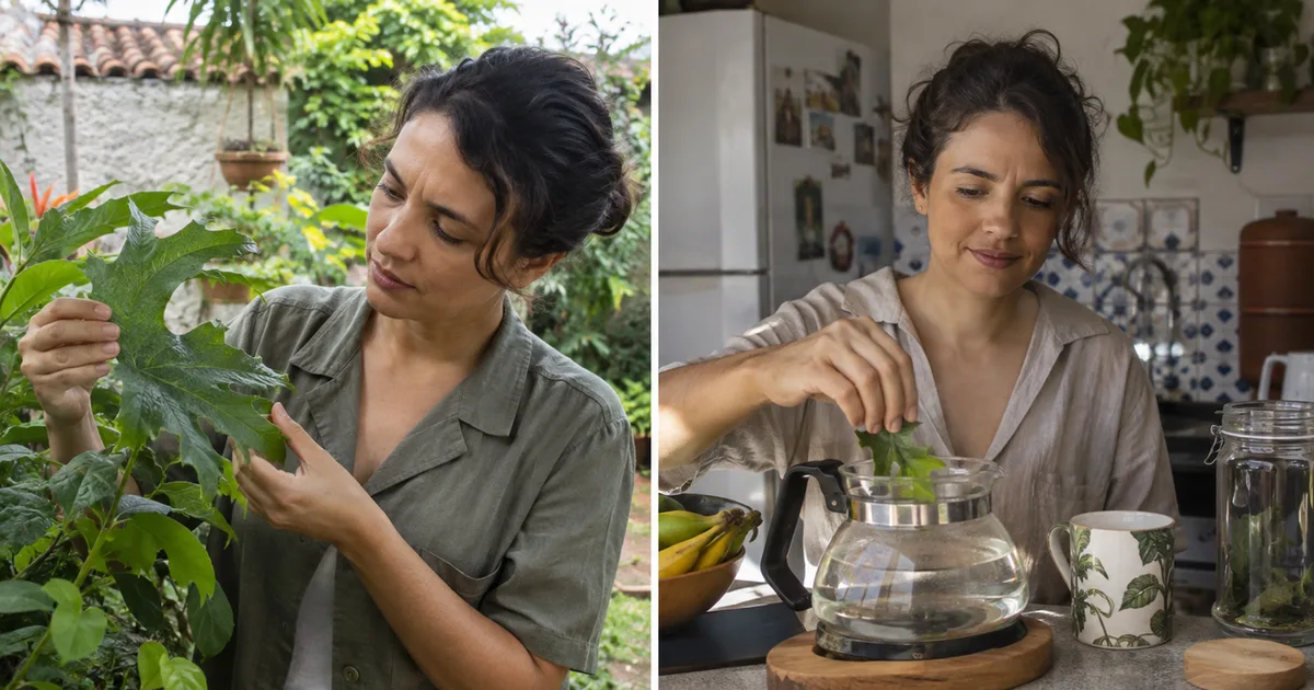 Semelhança entre folhas leva Elisa a interromper chá do quintal