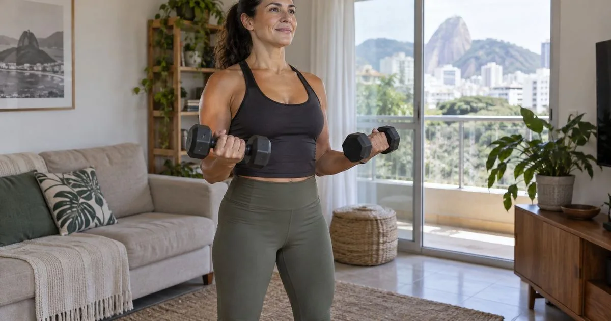 Cinco exercícios com halteres para fortalecer braços e ombros em casa