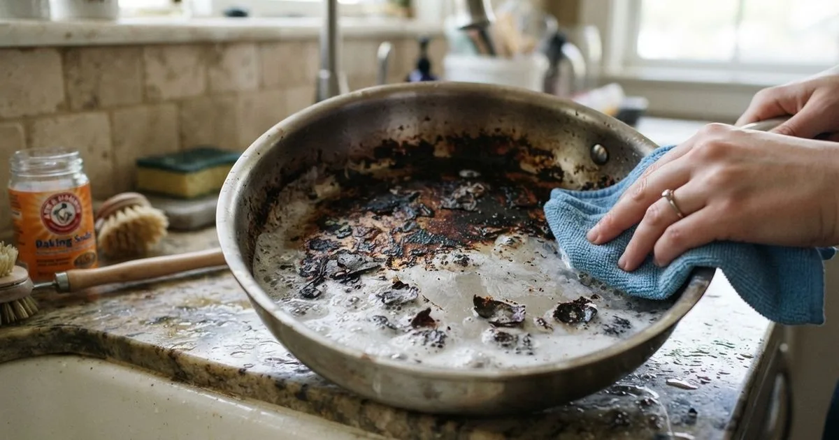 Bicarbonato pode ajudar a recuperar panela de inox com resíduos queimados