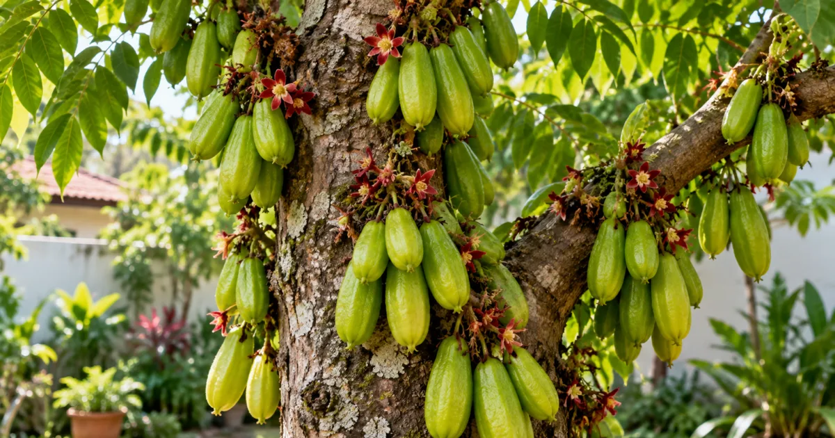 Bilimbi se destaca pelos frutos que nascem no tronco e nos galhos