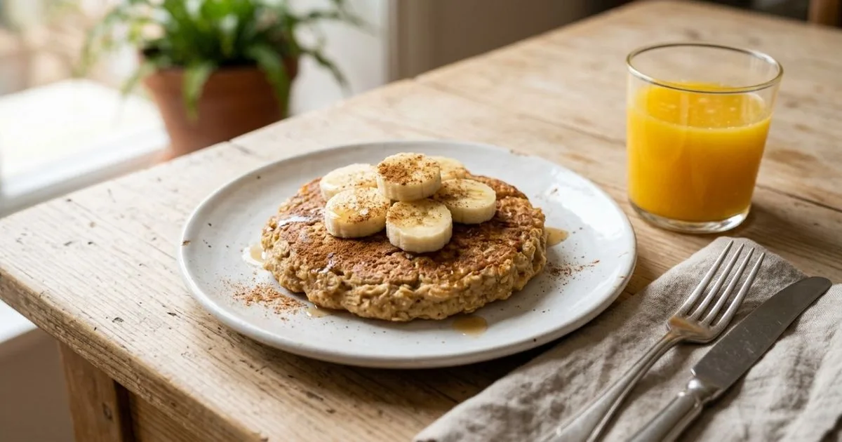 Fogo baixo e tampa ajudam a deixar panqueca de banana macia