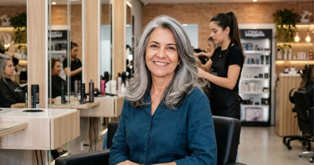 Mechas ajudam a suavizar a transição para os cabelos grisalhos após os 60