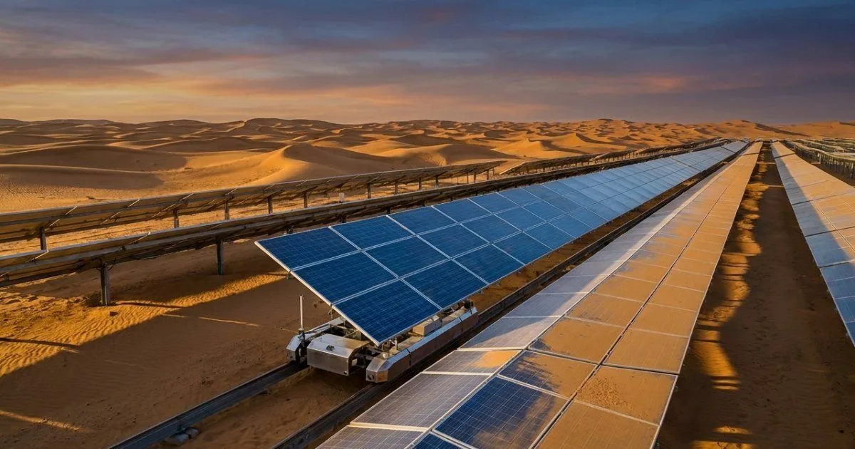 Robôs mantêm usinas solares do deserto limpas e poupam água