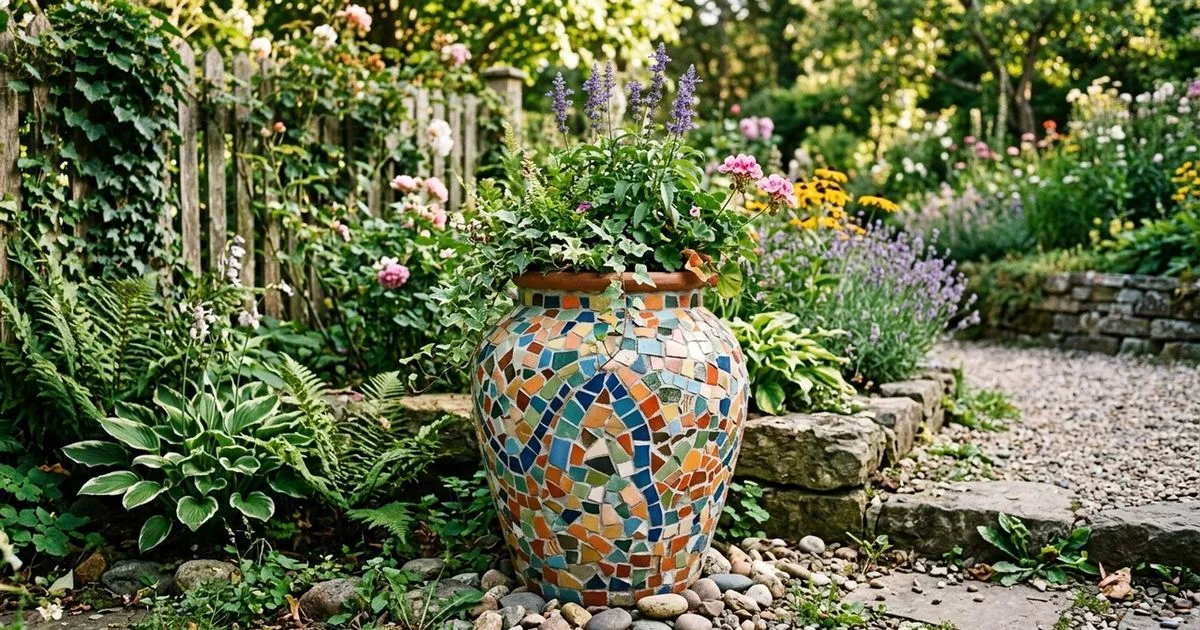 Como transformar sobras de azulejo em mosaico para o jardim