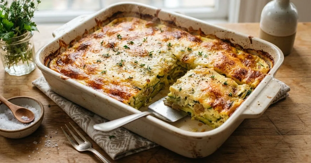 Gratinado de abobrinha com ovos e queijo fica pronto em trinta minutos
