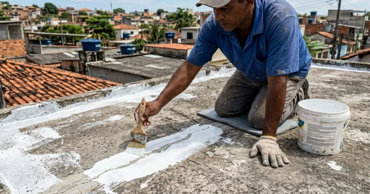 Reparo de goteiras exige vedação da fissura antes da impermeabilização