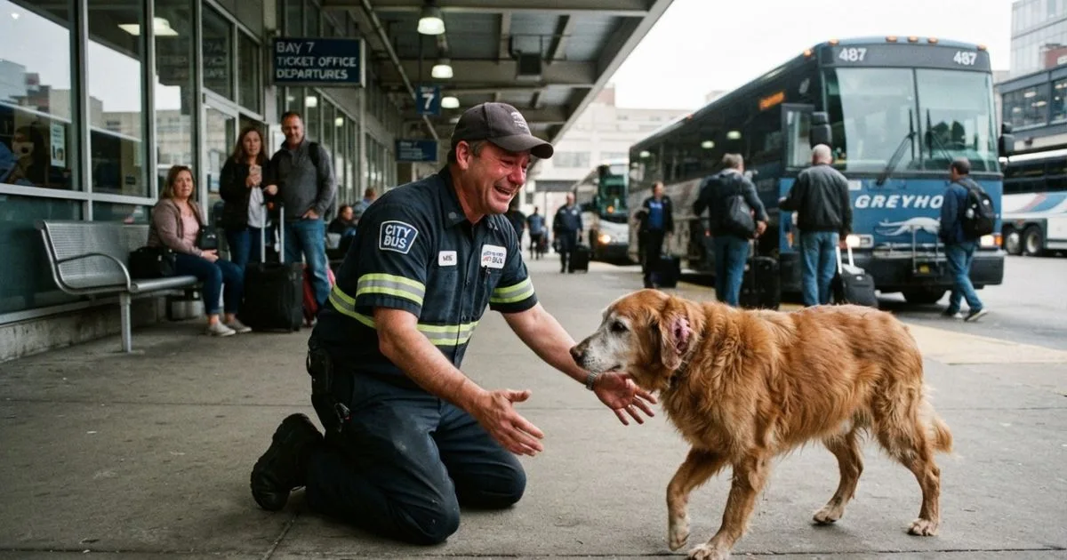 Motorista reencontra cachorro que o esperava no terminal após oito meses