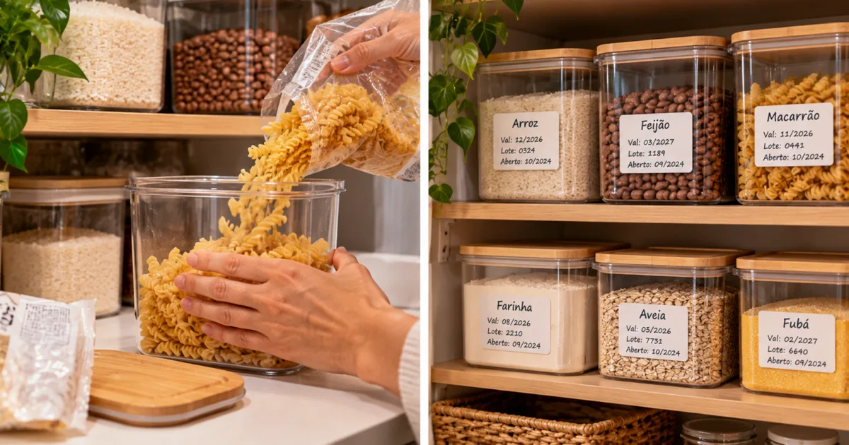 Como transferir alimentos para potes sem perder validade e lote