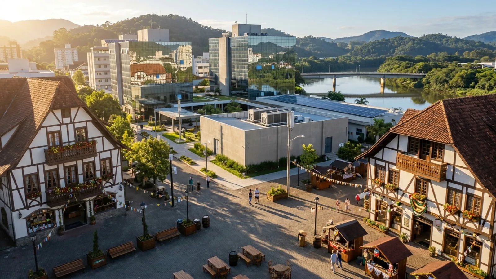 Blumenau combina herança germânica, indústria e Mata Atlântica na vida urbana