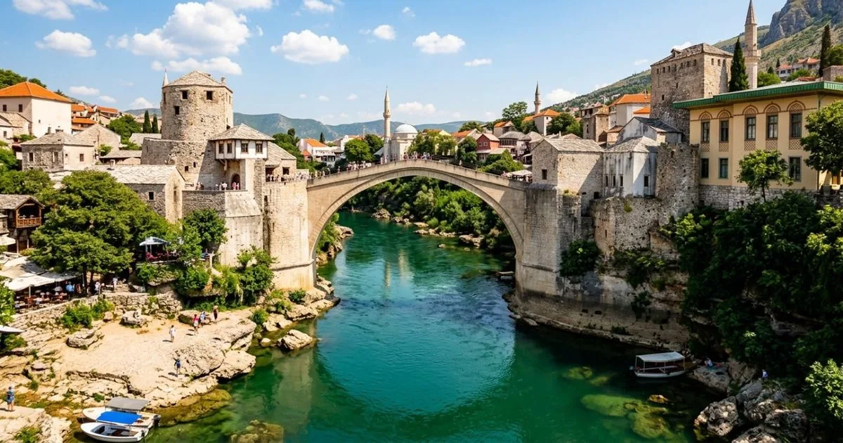 Mostar reúne ponte reconstruída, bazar e heranças arquitetônicas às margens do Neretva