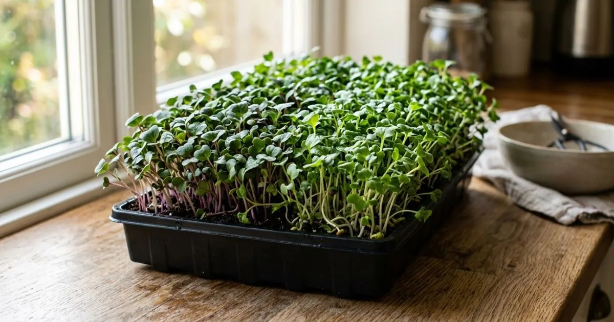 Microverdes podem ser cultivados em bandejas dentro da cozinha