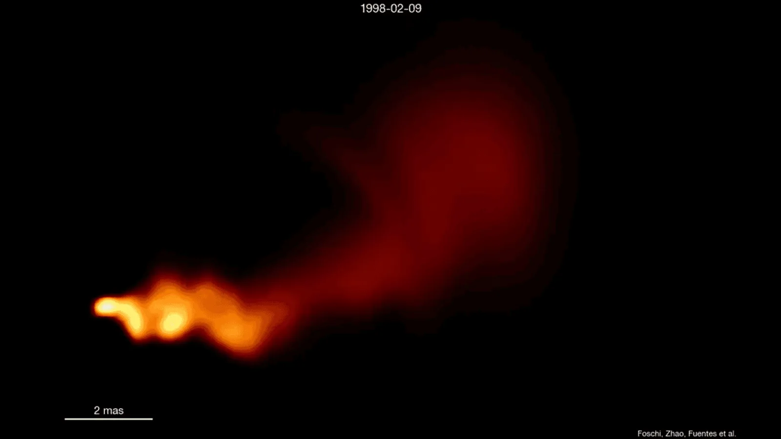 Vídeo mostra em detalhe o plasma de jato ligado a buraco negro