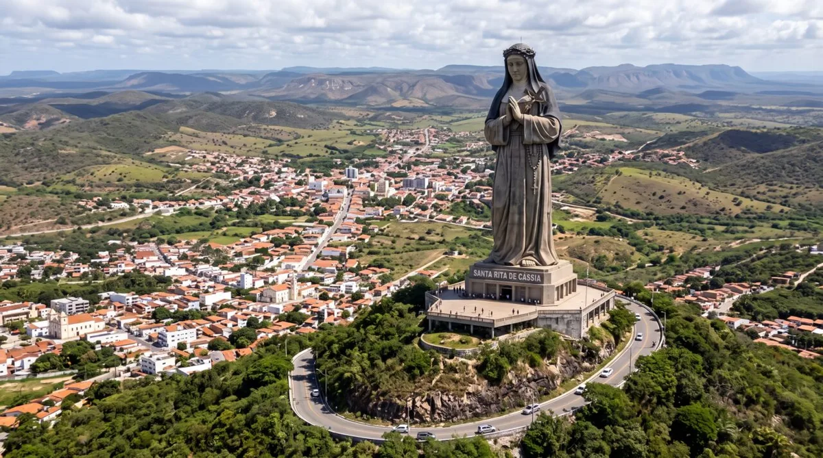 Santa Cruz abriga monumento de Santa Rita de Cássia com 56 metros