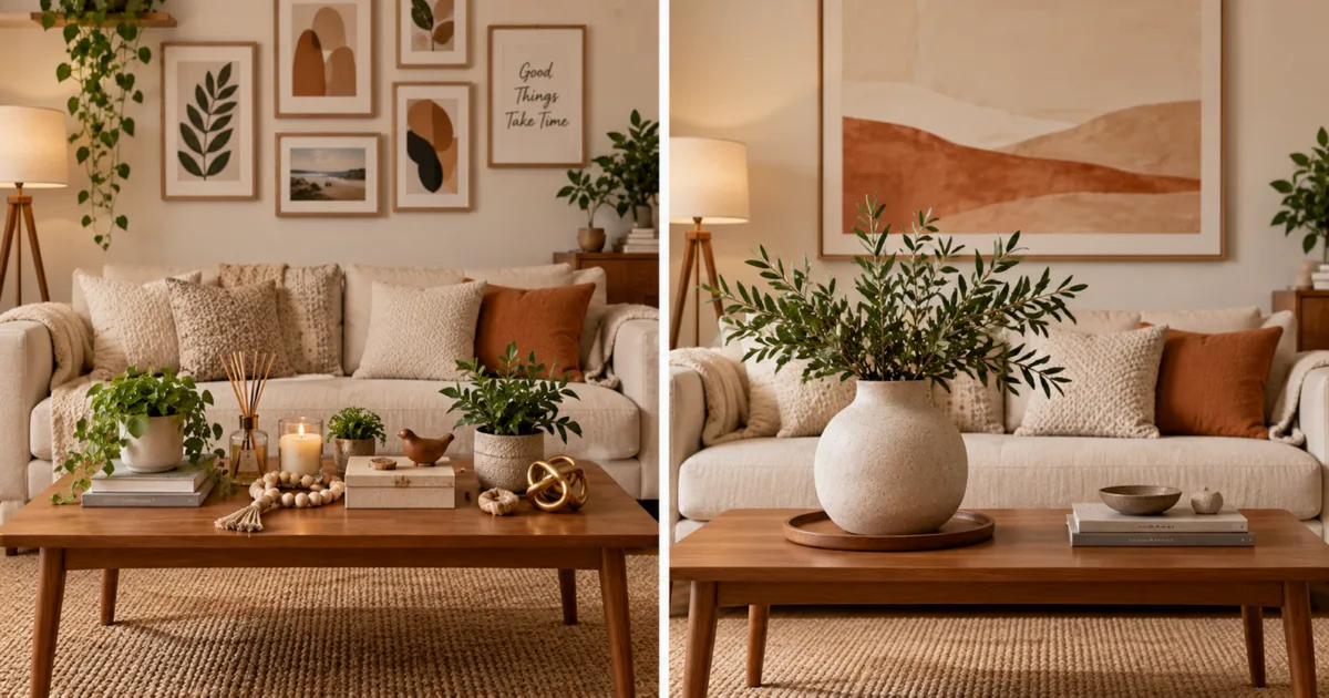 Como usar uma peça grande para organizar a decoração