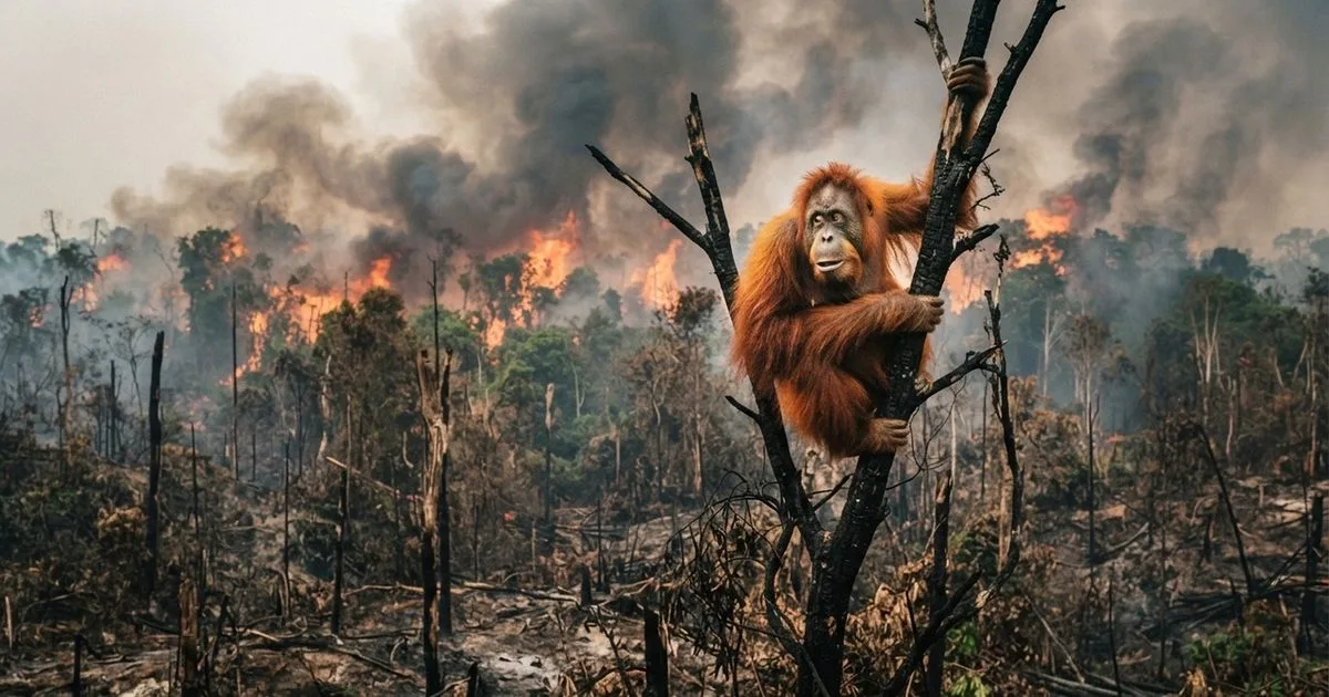 Incêndios ameaçam habitat de orangotangos em Kalimantan