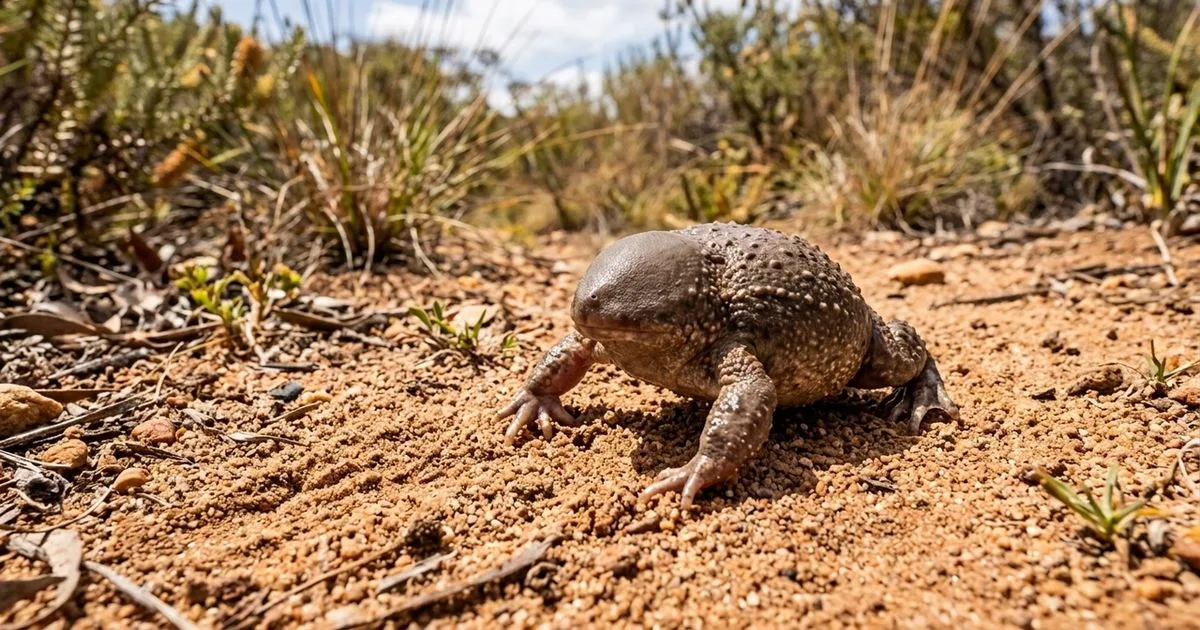 Sapo-tartaruga cava de cabeça e se desenvolve dentro do ovo