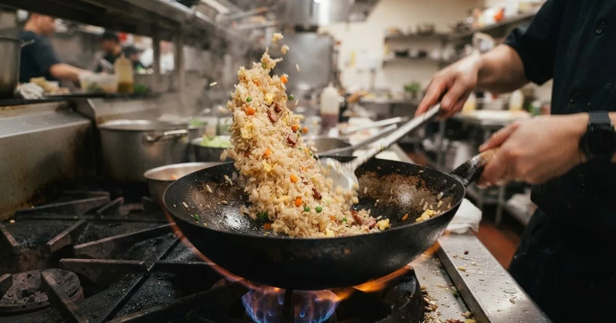 O calor e a umidade que deixam o arroz frito mais soltinho