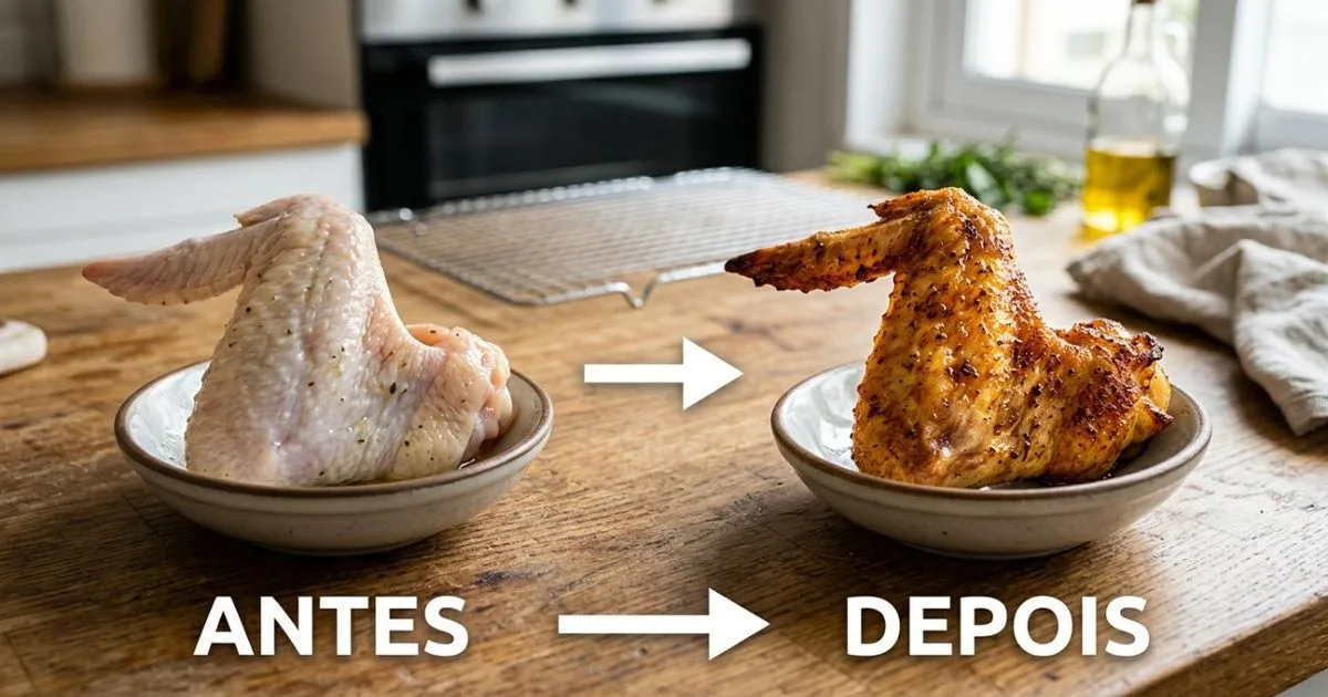 Grade e calor alto ajudam a deixar asinhas de frango crocantes no forno