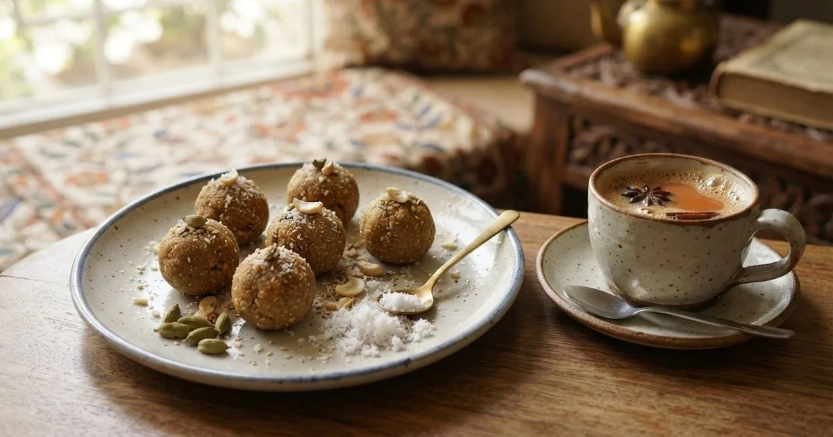 Laddu de feijão-cavalo combina grãos tostados, sementes e jaggery