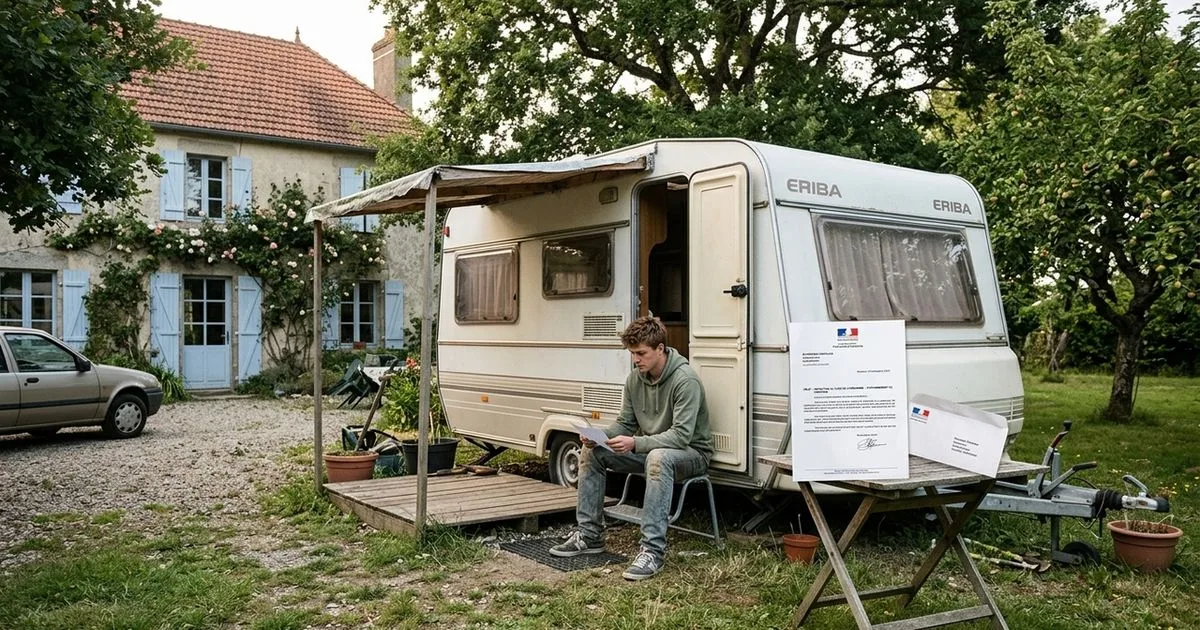Caravana usada como moradia no jardim exige declaração após três meses na França