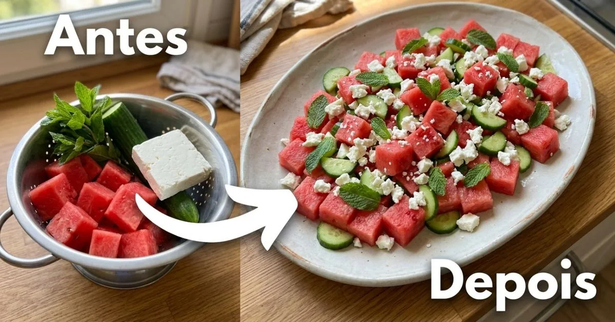 Melancia na salada: drenagem ajuda a preservar a textura dos cubos