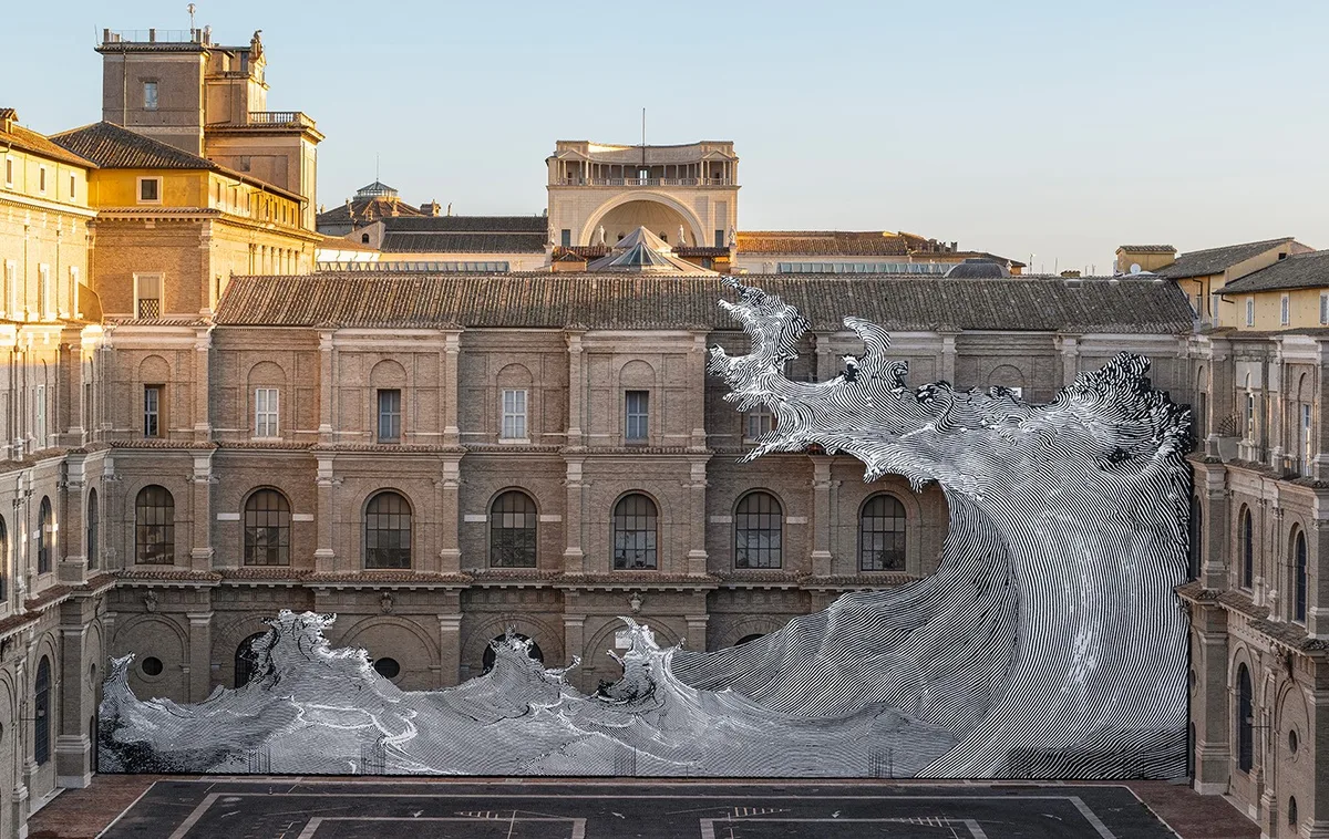 Instalação de JR leva imagem de dilúvio à Biblioteca do Vaticano