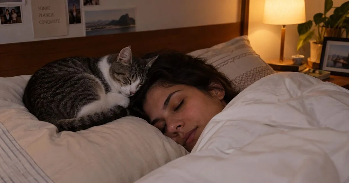 Por que alguns gatos preferem dormir perto da cabeça do tutor