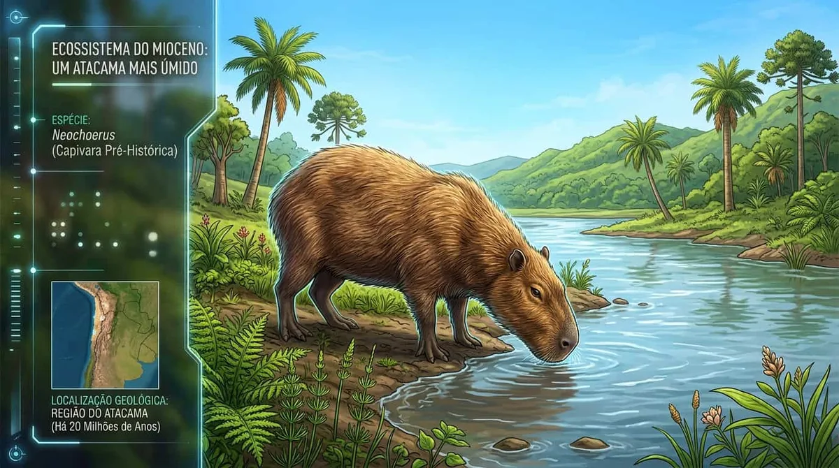 Capivara fossilizada sugere que o Atacama abrigou ambientes de água doce