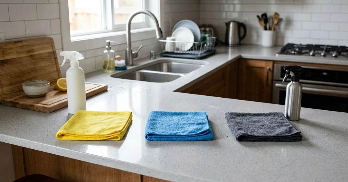 Separar os panos por tarefa ajuda a evitar sujeira espalhada na cozinha