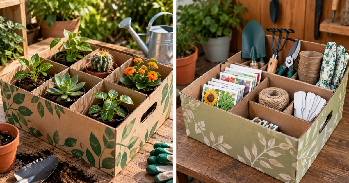 Como adaptar papelão para guardar sementes e ferramentas leves no jardim
