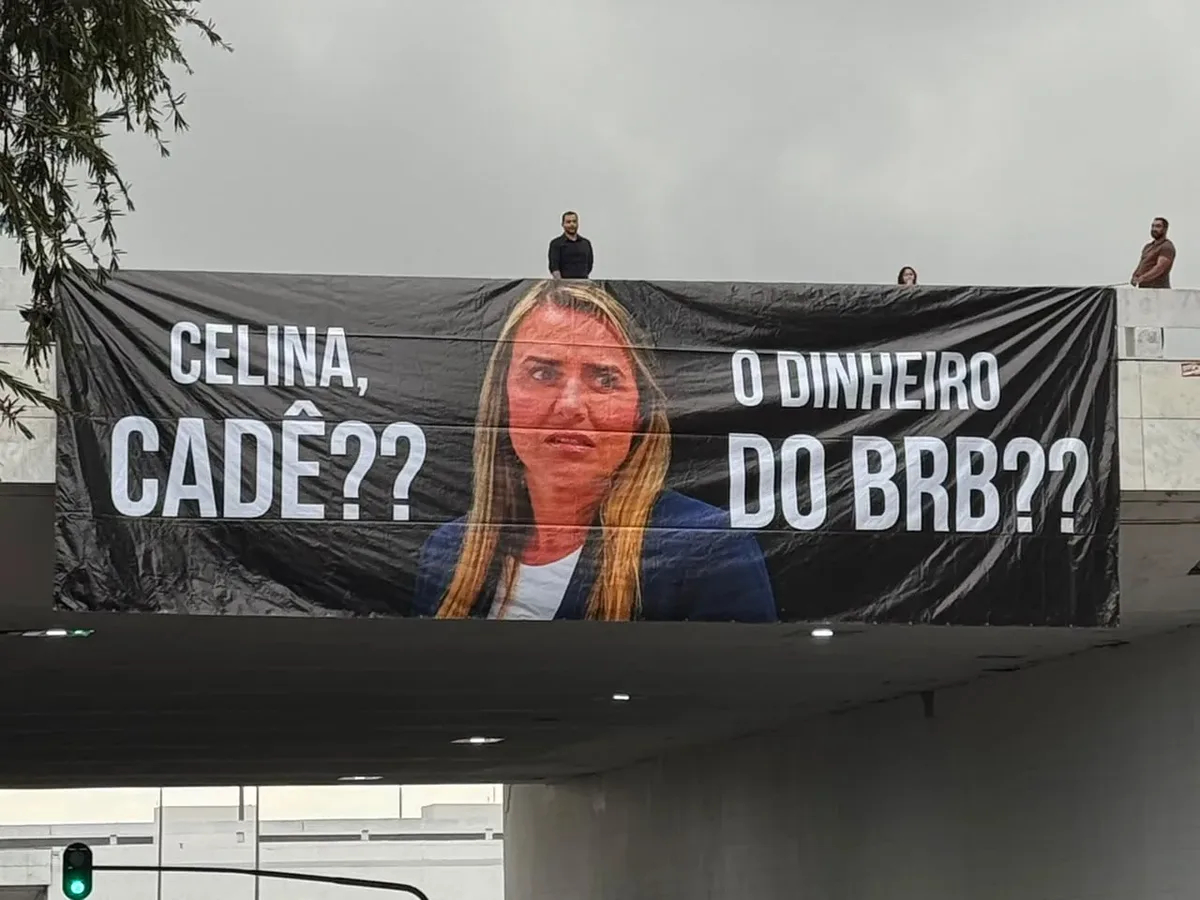 Ações contra faixas sobre o BRB precedem depoimento de manifestante no DF