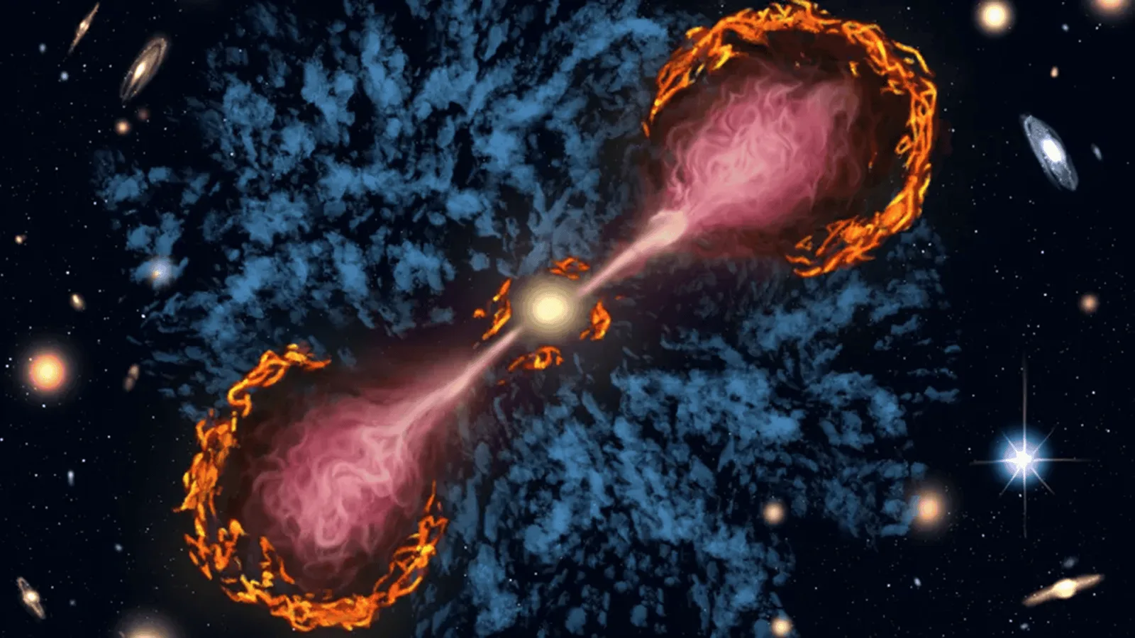 Jatos de buracos negros podem frear formação de estrelas nas galáxias