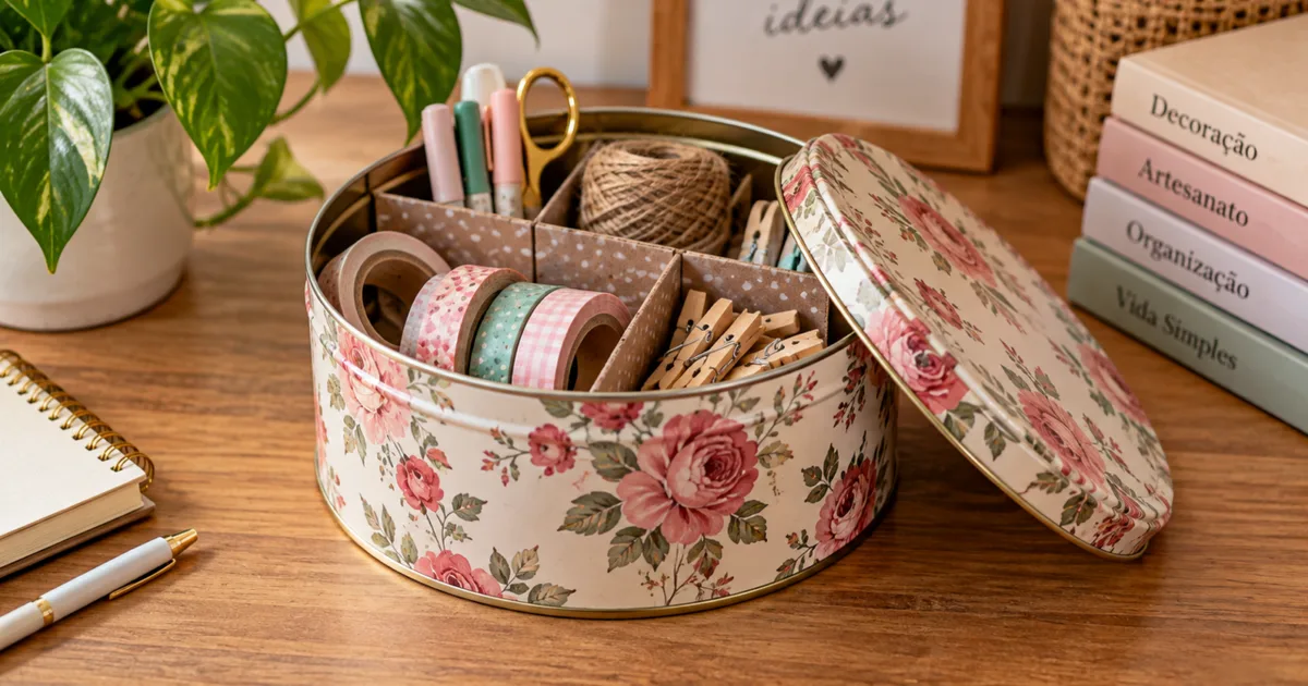 Lata de biscoito pode virar organizador para pequenos objetos