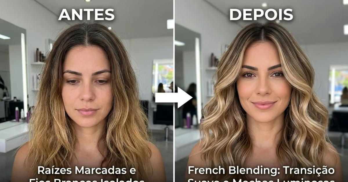 French Blending cria uma passagem gradual entre fios brancos e coloridos