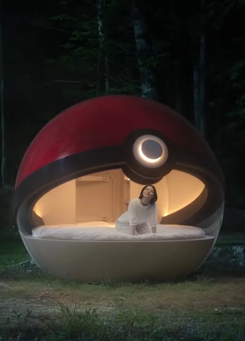 Pokébola gigante vai virar hospedagem em floresta do Japão